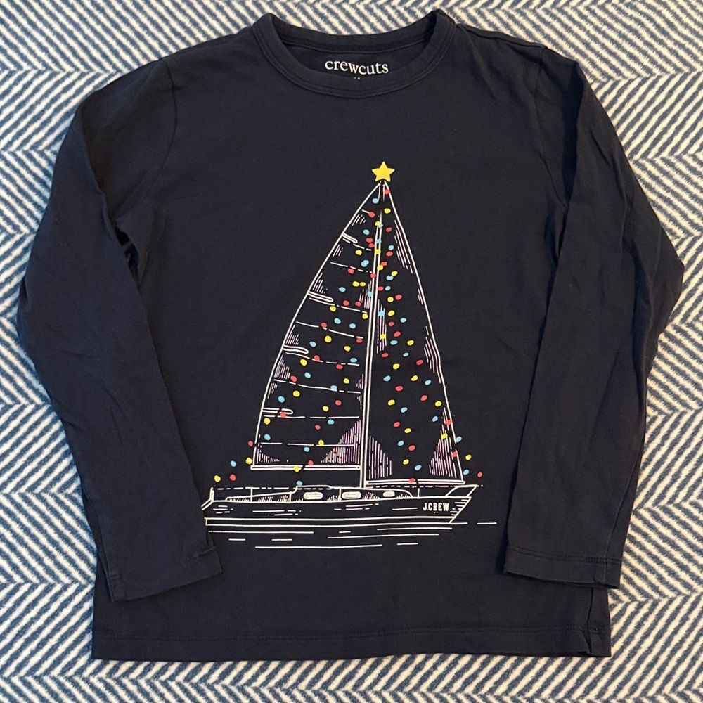 Navy Holiday Boat Crewcuts Long sleeved shirt - S